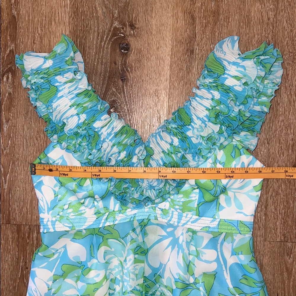 EUC Lilly Pulitzer Chiffon Maxi Ruffle Empire Waist Size 6 - Picture 15 of 16